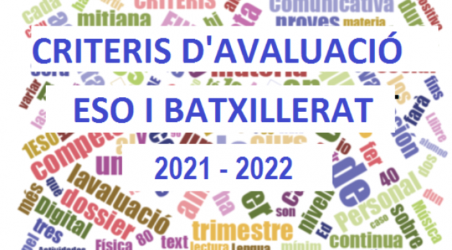 Criteris d'Avaluació d'ESO i Batxillerat 